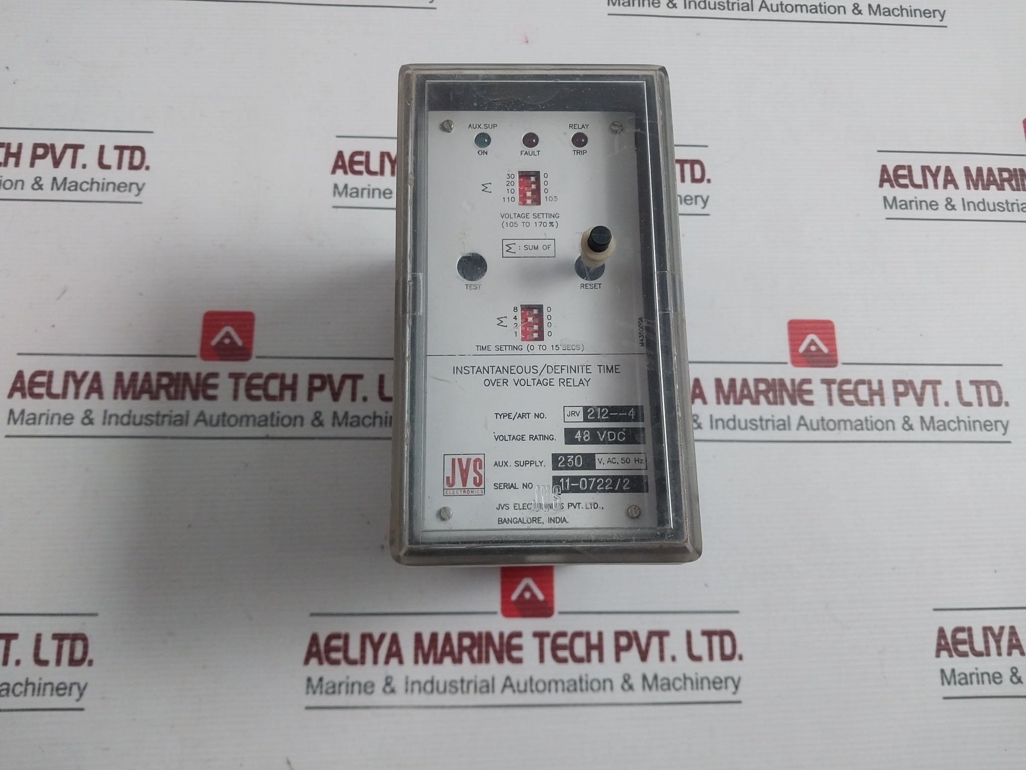 Jvs Jrv 212--4 Over Voltage Relay 48Vdc 0-15 Secs