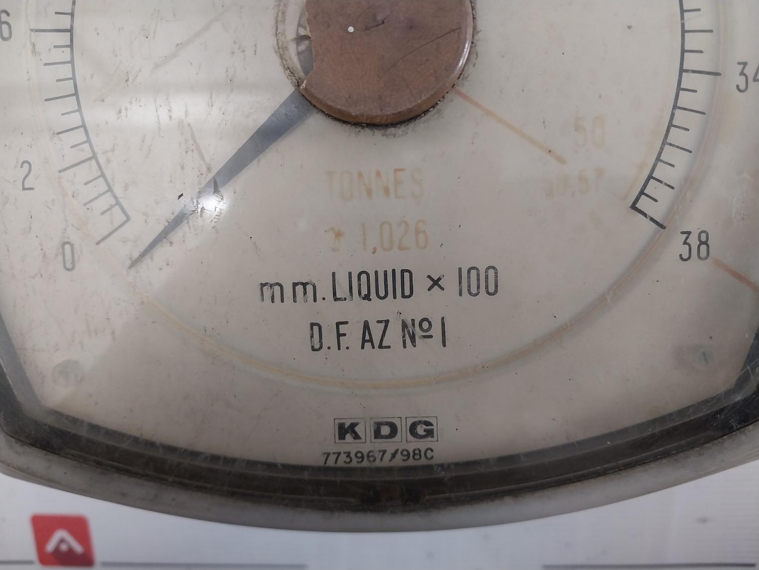 Kdg 150Mm Electrical Indicator 8200/1Ma 0 To 50.57 Tonnes 1,026