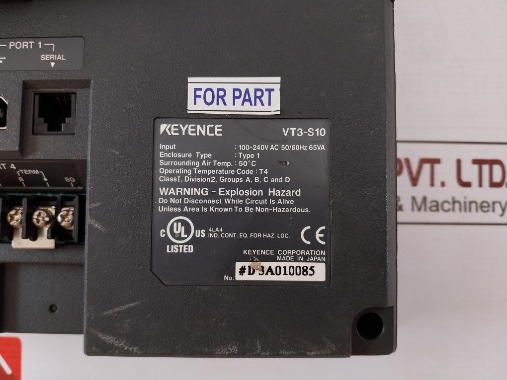 Keyence Vt3-s10 Colour Touch Panel Vt3-e3 100-240V Ac 50/60Hz 65Va