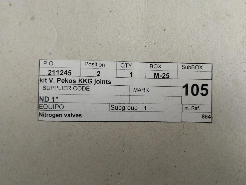 Kggg_ Dn 1” Pekos Cryogenic Valve Joint Kit