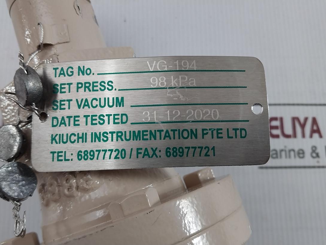 Kiuchi Vg-194 Relief Stage Pilot Valve 98Kpa-g Vg194.2