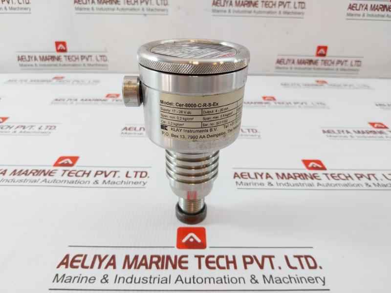 Klay Instruments 17-28 Vdc 0-0.2 Bar Pressure Transmitter Cer-8000-c-r-s-ex