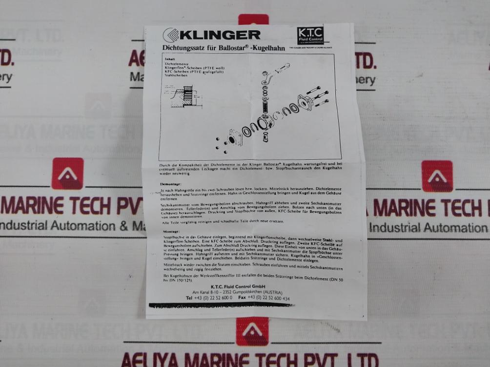 Klinger Pn 63 Sealing Kit For Ball Valve R00340 Dn 32/35