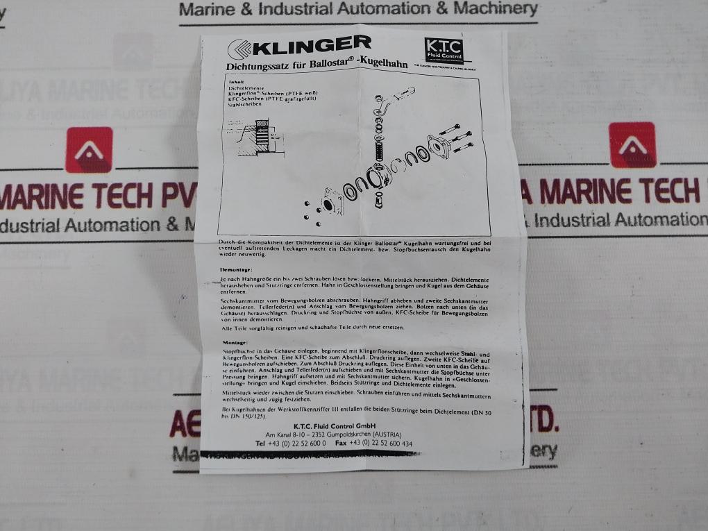 Klinger Pn 63 Sealing Kit For Ball Valve R00340 Dn 32/35