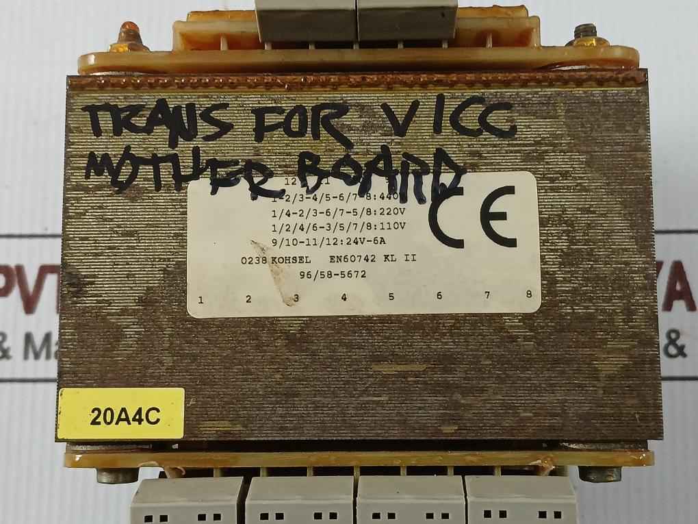 Kohsel 96/58-5672 Transformer For Vicc Mother Board En60742