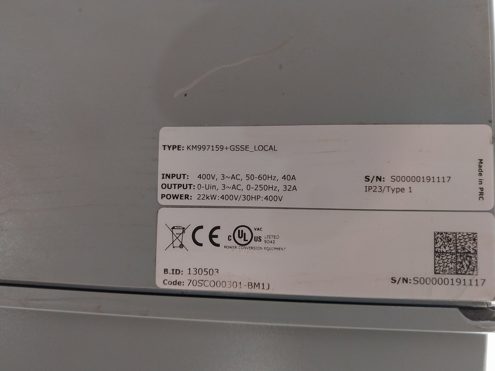 Kone Km997159+Gsse_Local Inverter 400V, 3~Ac, 50-60Hz, 40A