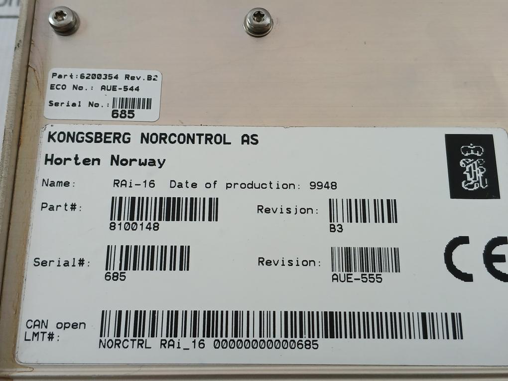 Kongsberg Remote Analog Input Module Rai-16