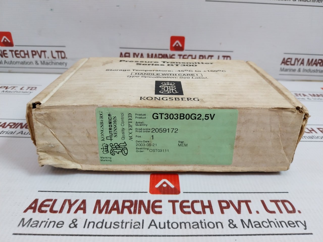 Pressure Transmitter 5V 0–2.5 Bar Kongsberg Gt303B0G2 7211-322-0000 Gt300