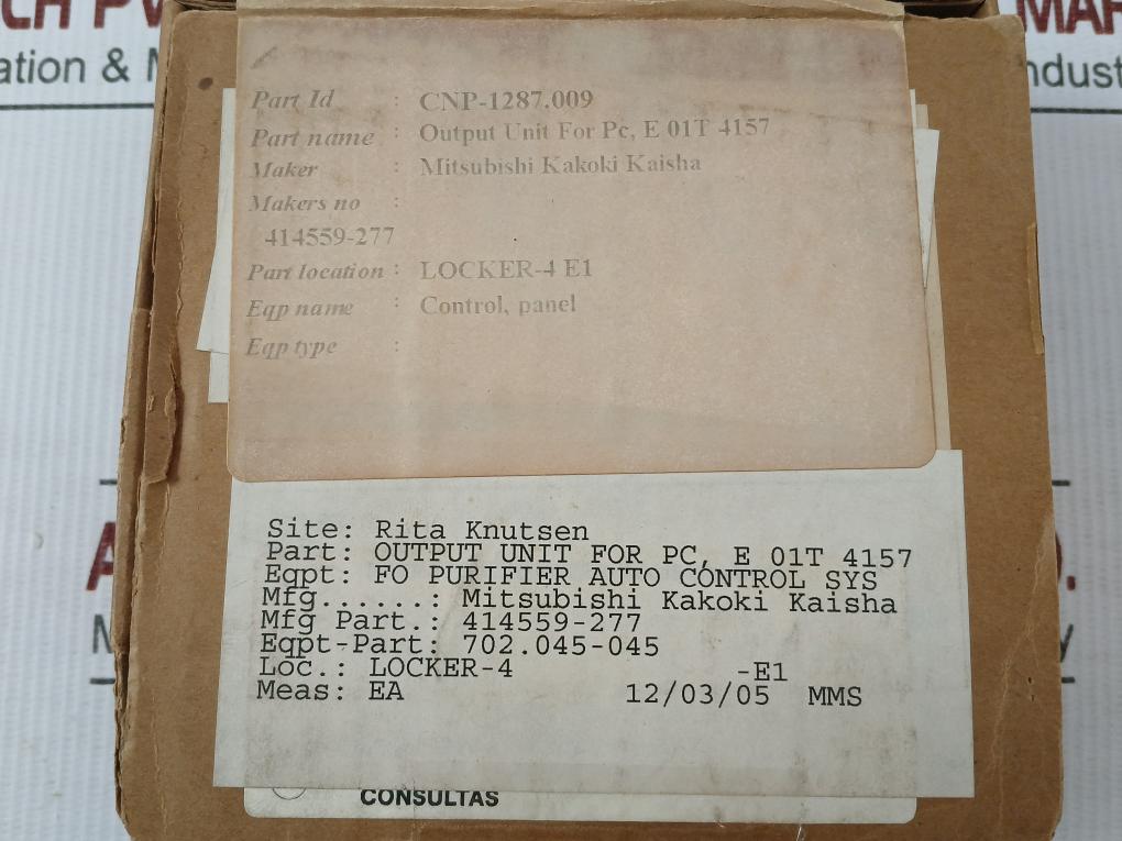 Koyo Electronics Cnp-1287.009, 414559-277 Plc Relay Output Unit E-01T-4157