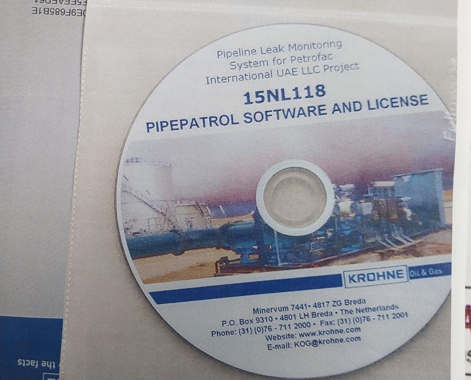 Krohne 15Nl118 Pipepatrol Software And License Cd Ze5206-dvr-j47F4