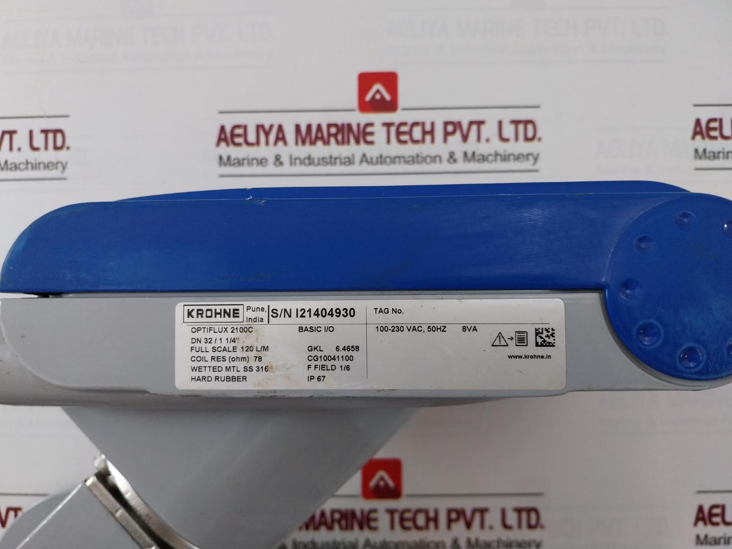 Krohne Optiflux 2100C Basic I/O Electromagnetic Flowmeter Ip67 78Ohm 100-230 Vac