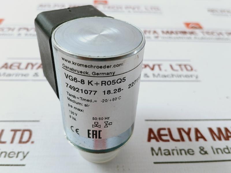 Krom Schroder Vg6-8 K+r05q5 Solenoid Valves For Gas 74921077 120v 8 Va 50/60hz