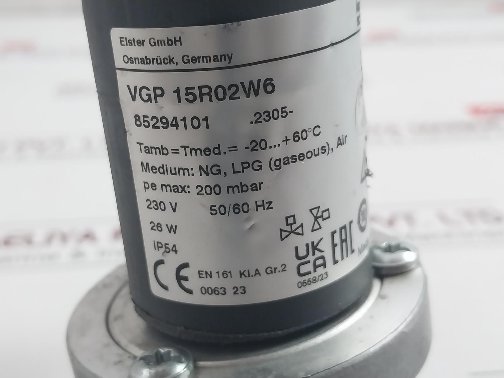 Krom Schroder Vgp 15R02W6 Gas Solenoid Valve 200 Mbar/230V/50-60 Hz
