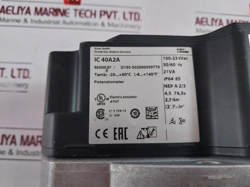 Kromschroder Ic 40a2a Actuator 100-230vac, 50/60hz, Ip64 65, Csa 139-13, 90°c