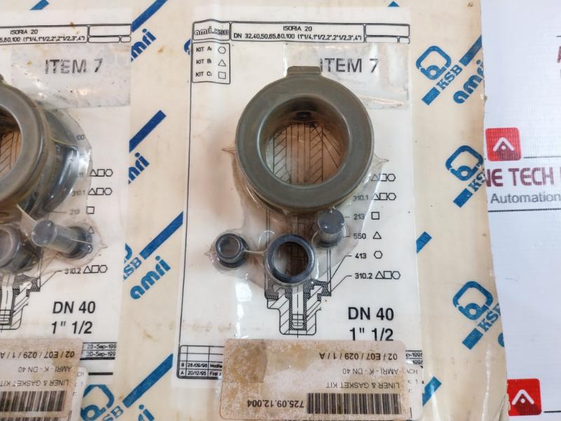 Ksb Ft-a7-023-b Liner And Gasket Kit For Butterfly Valve Amri Dn 40 Isoria 20