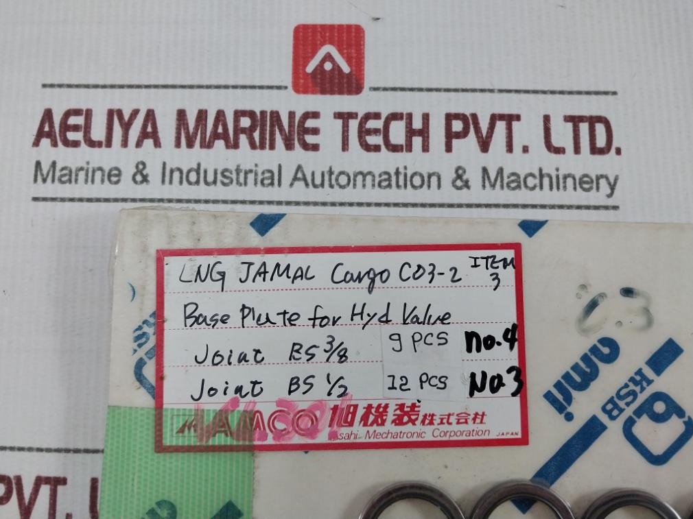 Ksb Base Plate For Hyd Valve Kit Joint Bs 3/8”