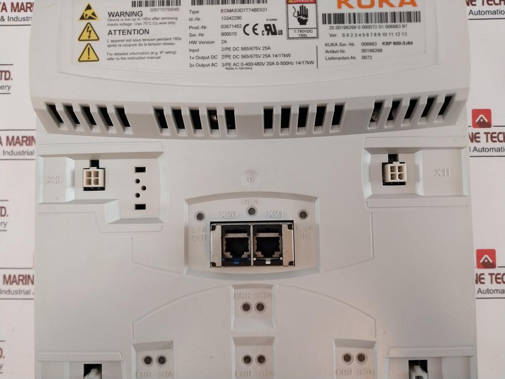 Kuka Ksp 600-3X64 Servo Drive Ecmas3D7774Be531, Dc 565/675V 25A