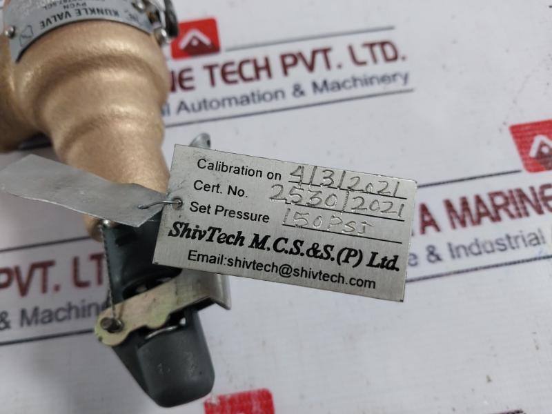 Kunkle 6010Dcm01-km 1/2" Asme Safety Relief Valve 150 Psig 350 Scfm