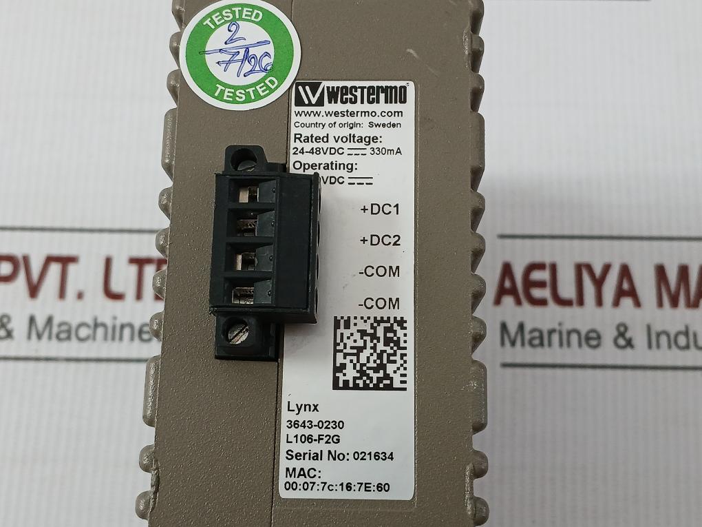 L106-f2G Ethernet Switch 24-48 Vdc 330Ma Westermo