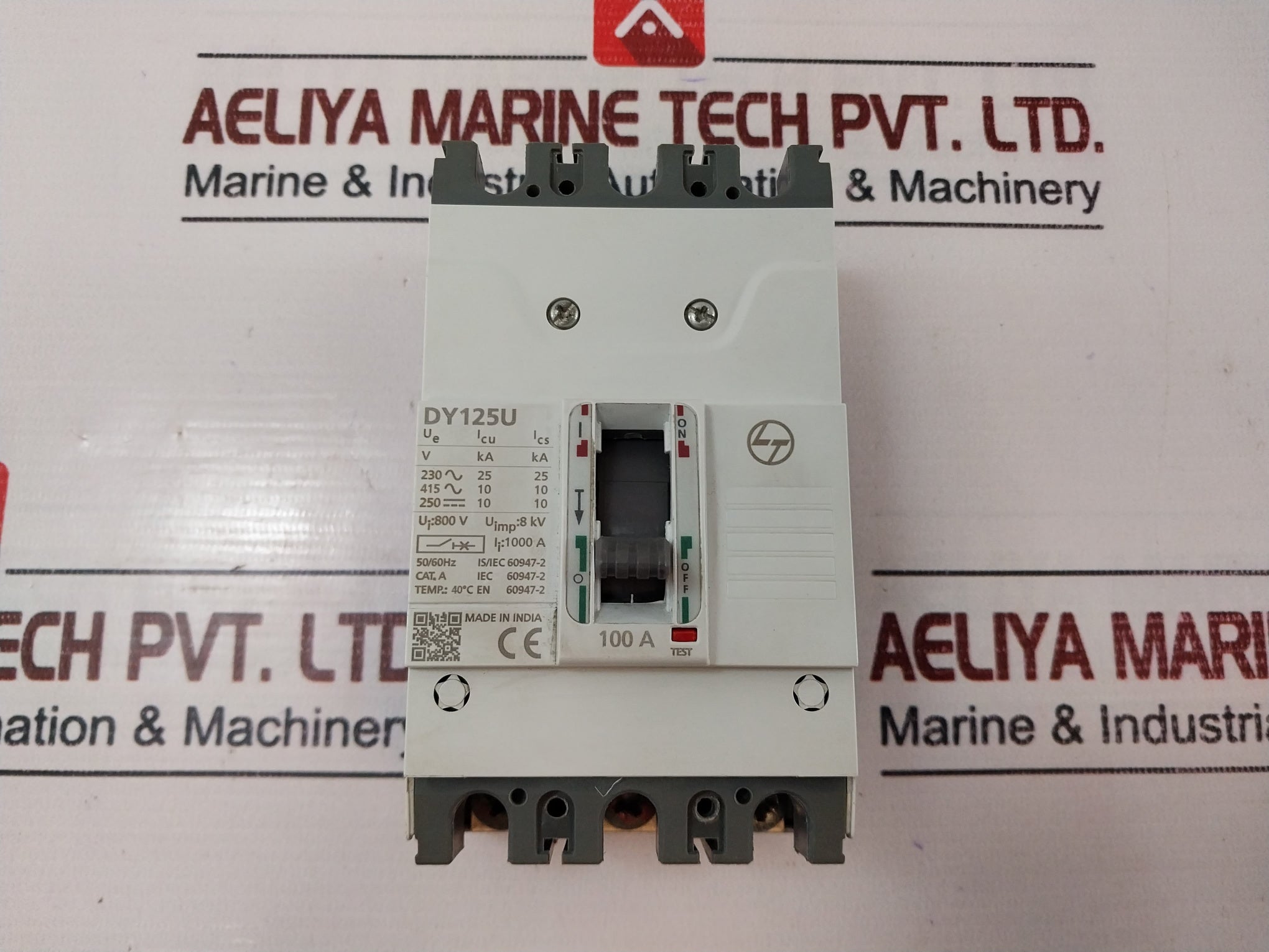 L&T Dy125U Mccb Thermal Magnetic Release Circuit Breaker 100A 800V