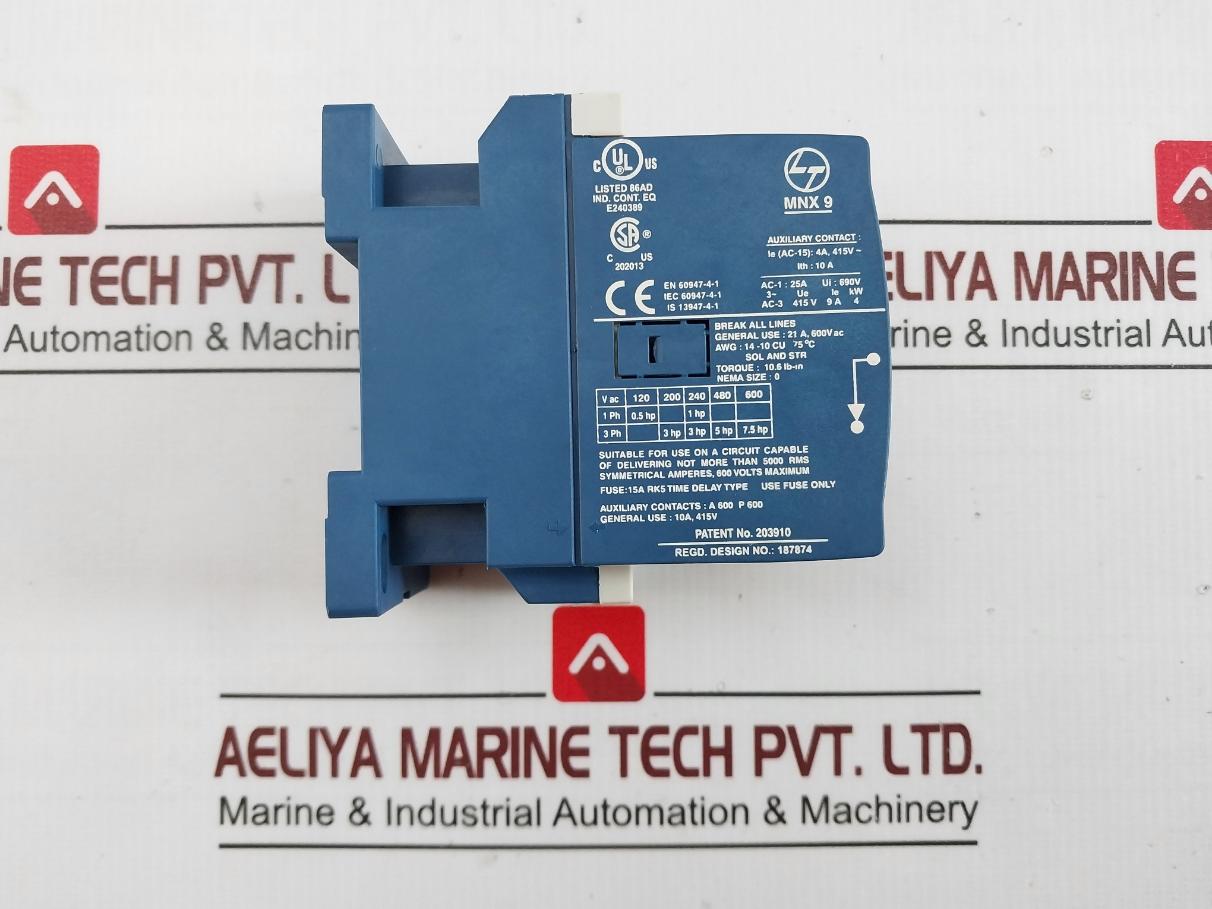 Larsen & Toubro Mnx 9 Power Contactor 10A 415 V Ac-1 690V U