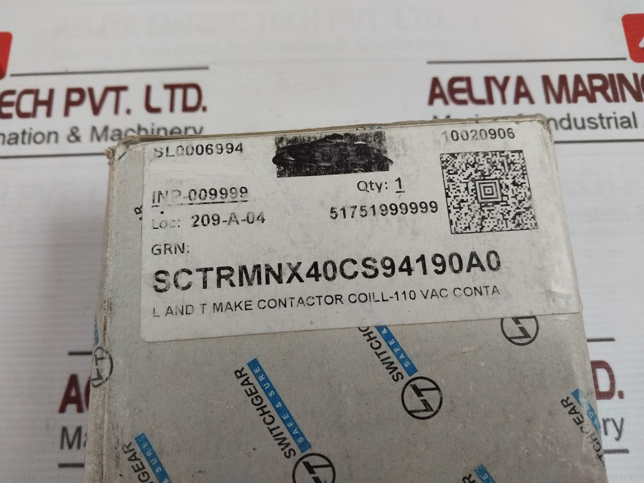 Larsen & Toubro Mnx 40 Switchgear 3 Pole Power Contactor 110V 50Hz 11.5 Lb-in