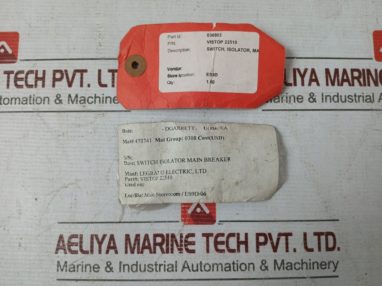 Legrand Electric Vistop 22510 Switch Isolator Main Breaker 036803