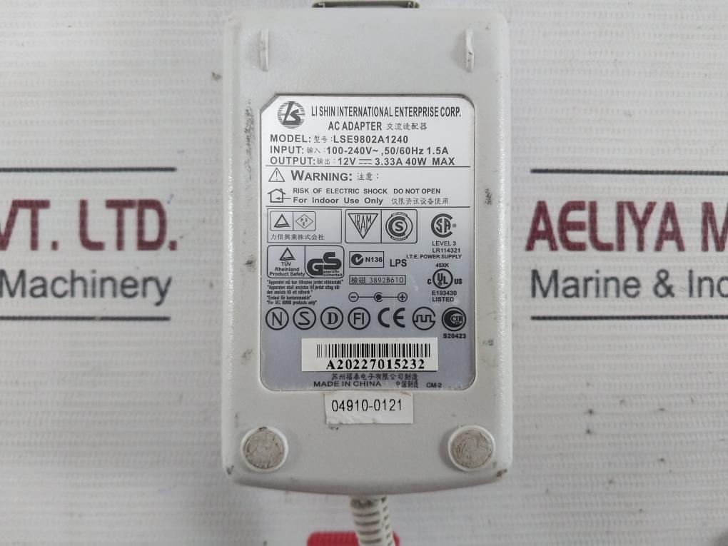 Li Shin Lse9802A1240 Ac Power Adapter 100-240V 50/60Hz 1.5A