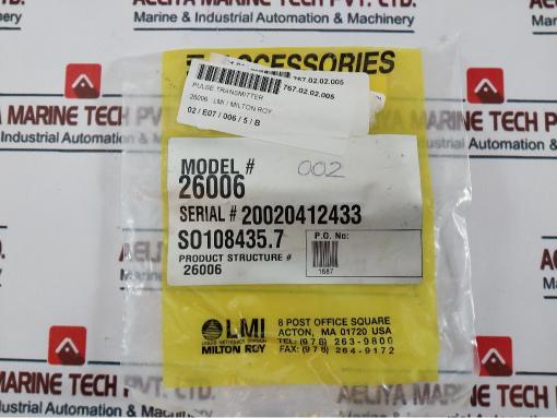 Lmi/milton Roy 26006 Pulse Transmitter 767.02.02.005 Mkr (00343)