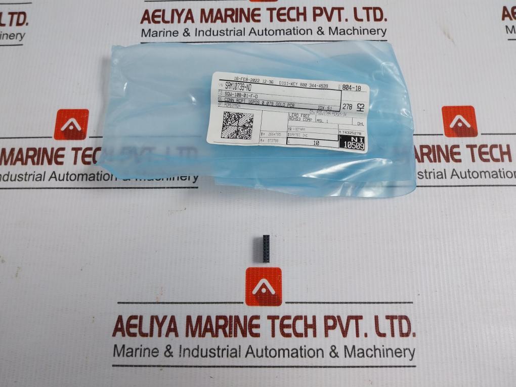 Lot-Of-5x-Samtec-Pitch-Socket-Strip-Strip-Receptacle-Sqw-108-01-F-D-10