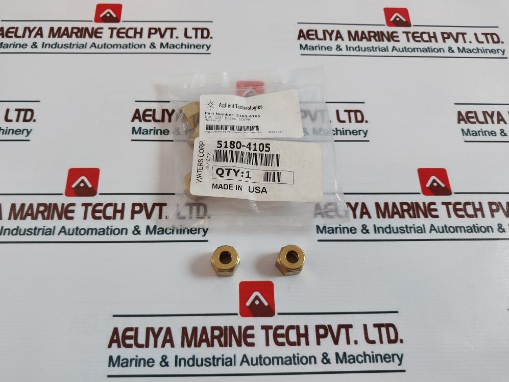 Lot of 10X Agilent Technologies 5180-4105 Brass Nut 1/4"
