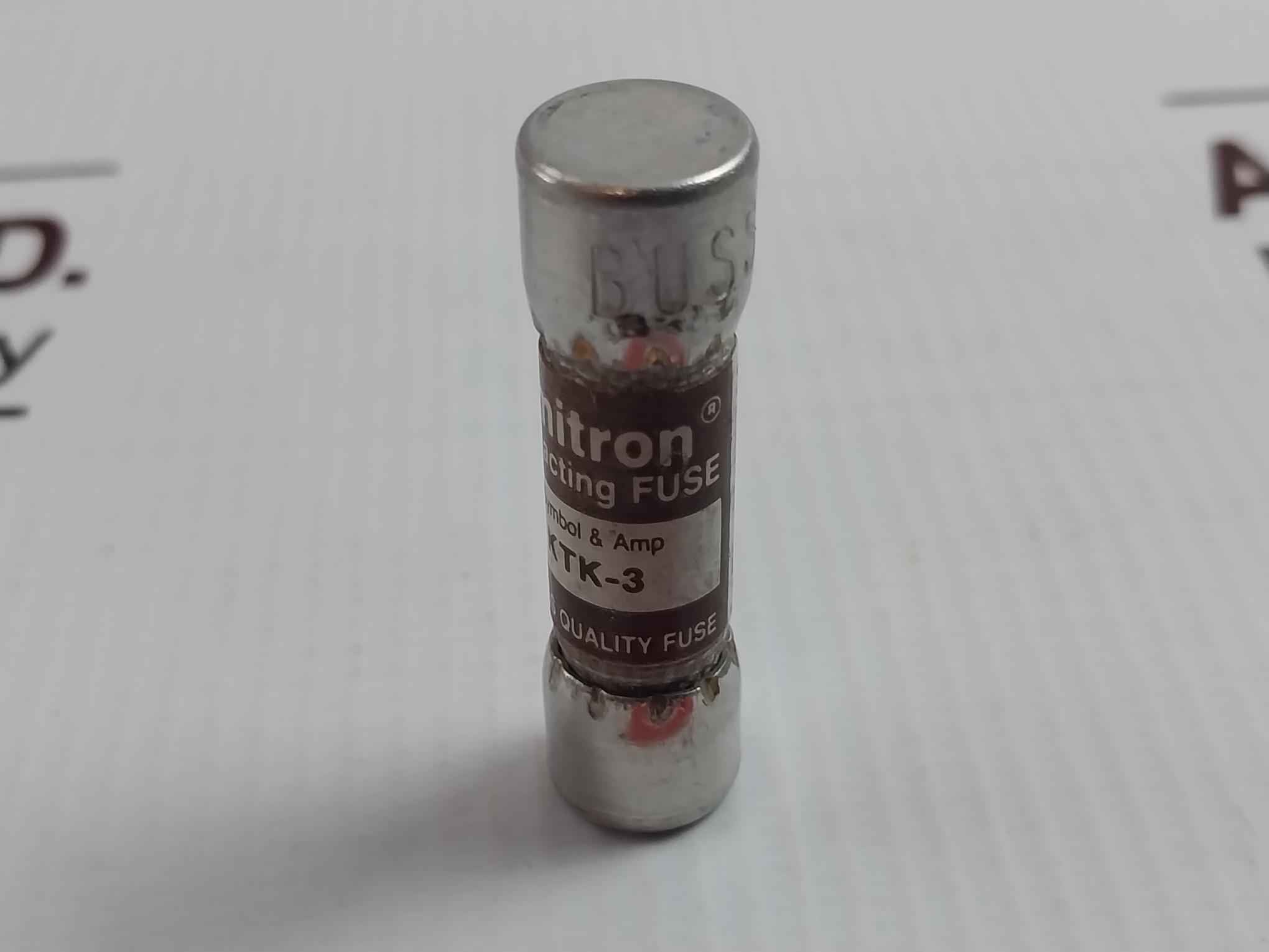 Lot Of 10X Bussmann Ktk-3 Fast-acting Fuse 3A/600V