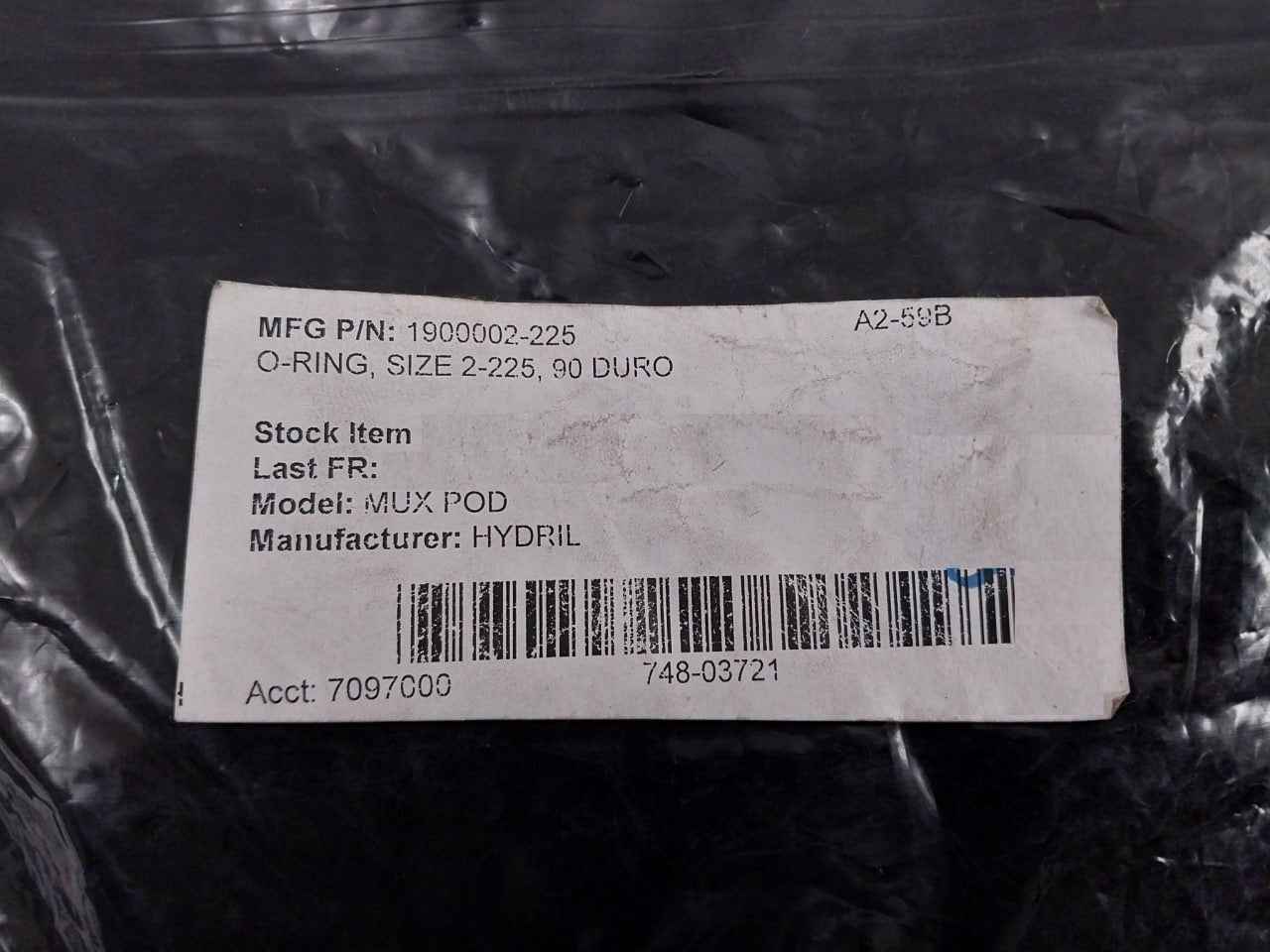 Lot Of 10X Hydril 1900002-225 O-ring Size 2-225 90 Duro Rev.F2