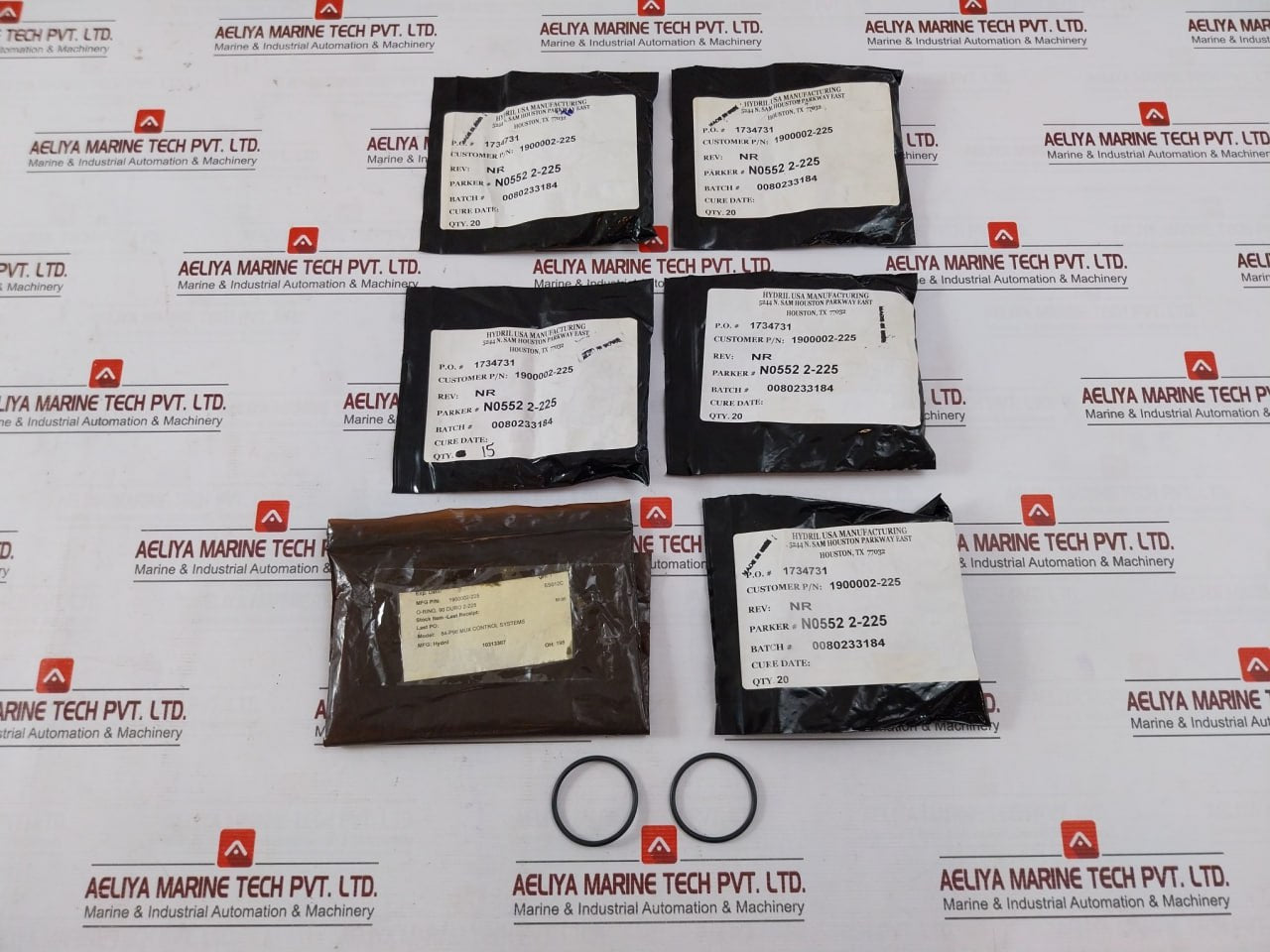 Lot of 10X HYDRIL 1900002-225 Seal O-Ring 84-P96 MUX Control System SS012C