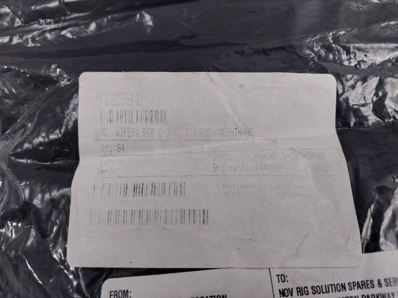 Lot Of 10X Parker 012581 Wiper Ring Seal 2-3/4 X 3-1/4 90A 4615Shd02750