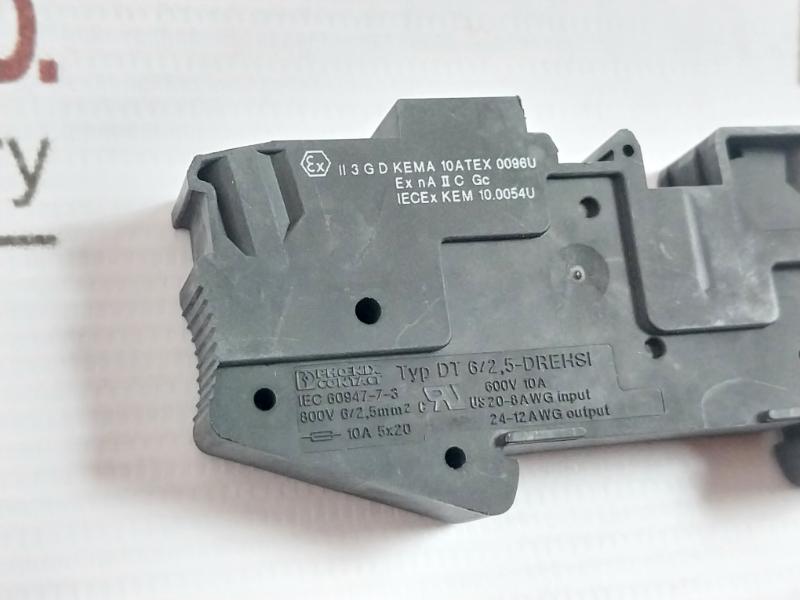 Lot of 10X PHOENIX CONTACT DT 6/2,5-DREHSI-EX (5X20) Fuse Terminal Block 600V 10