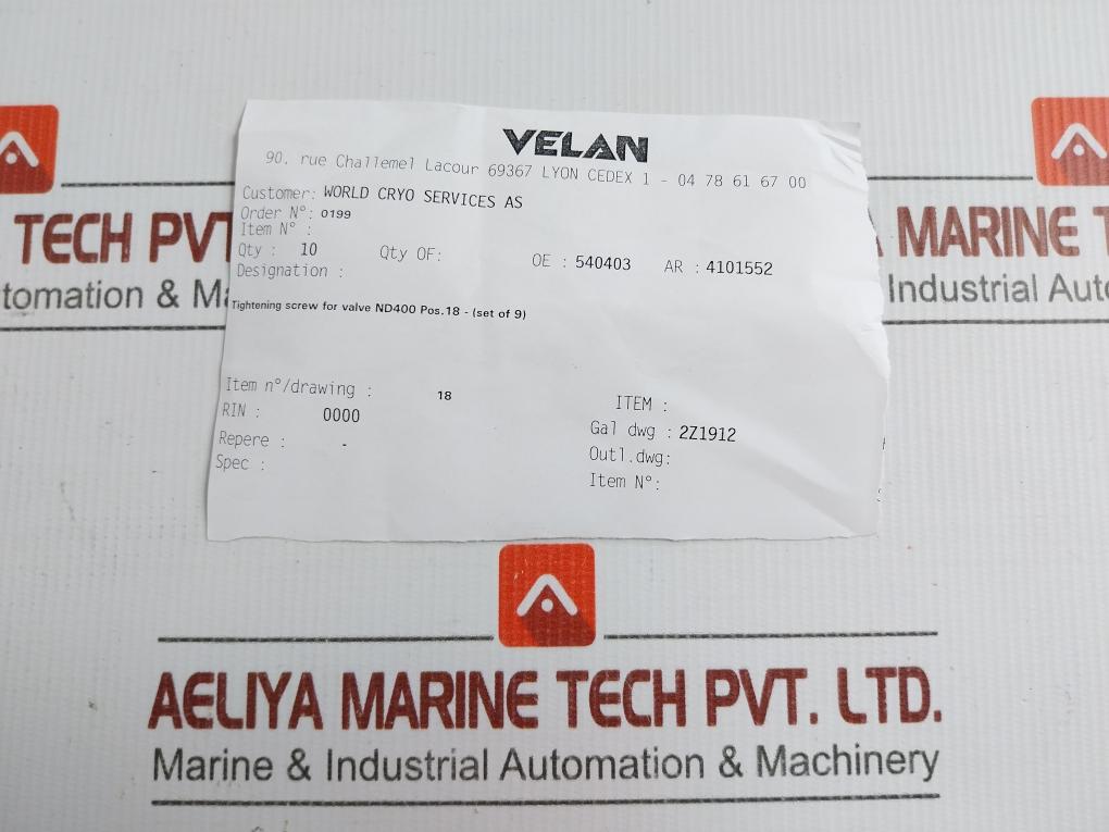 Lot Of 10X Tightening Screw For Valve Nd400 Velan