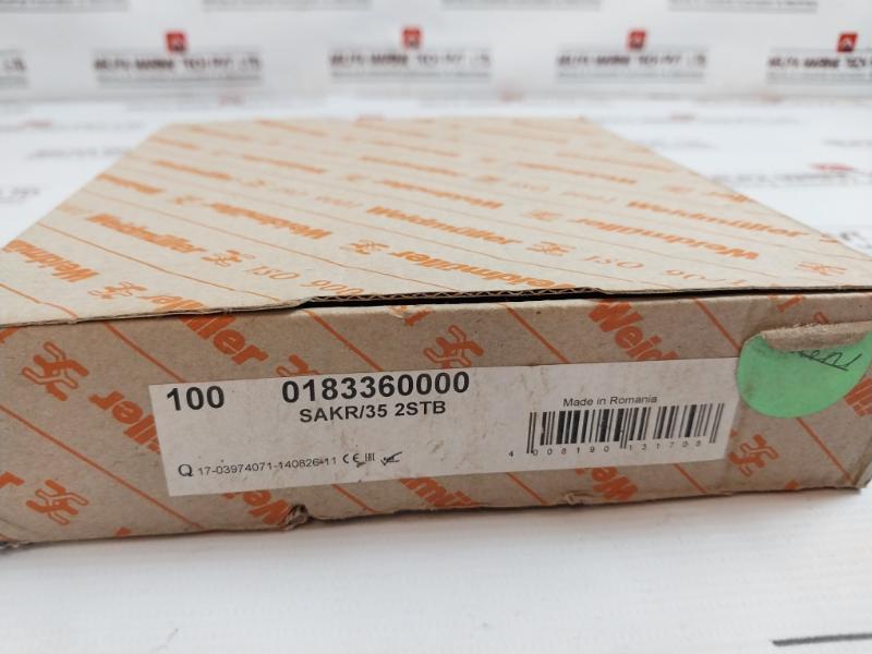 Lot Of 100X Weidmuller Sakr/35 2Stb Din Rail Mount Terminal Block
