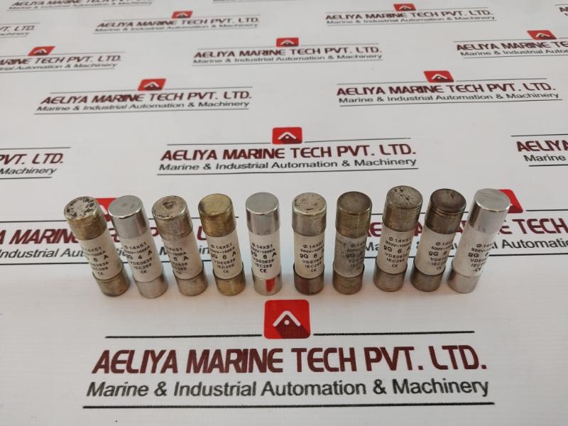 Lot of 10X 6A 500V Cylindrical Fuse Link Ø14x51 500V~100KA