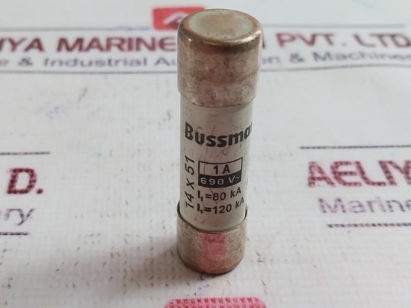Lot of 10X Bussmann C14G1 Low Voltage Cylindrical Fuse 690V 1A 80KA 120KA