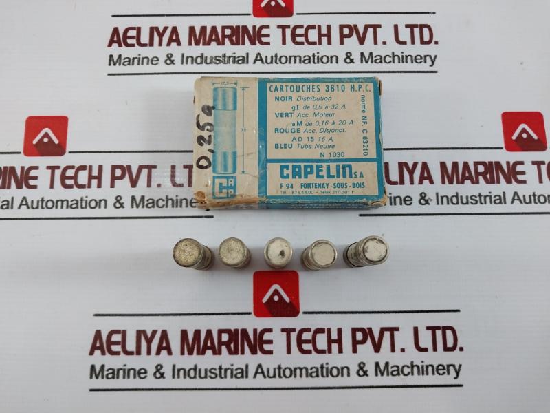 Lot of 16X Capelin 10.3 X 38 Cartridge Fuse AM 0.25A ~500A AC 100 KA NF.C