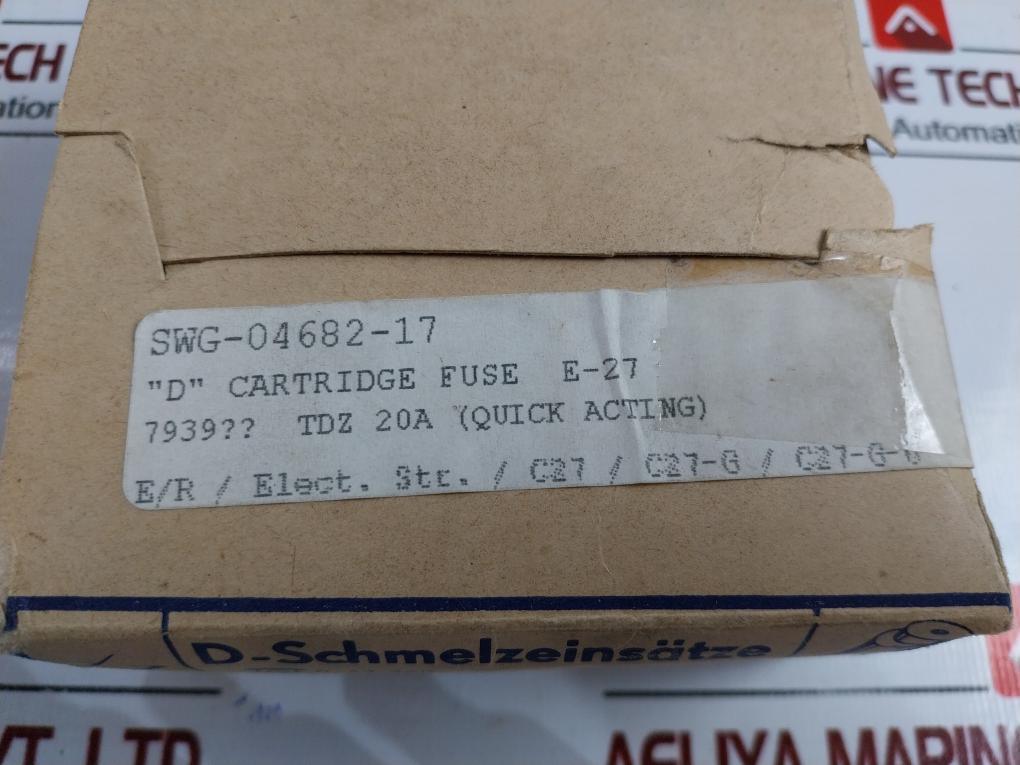 Lot of 25X E-27 D” Cartridge Fuse - 20AMP, 500 VOLT