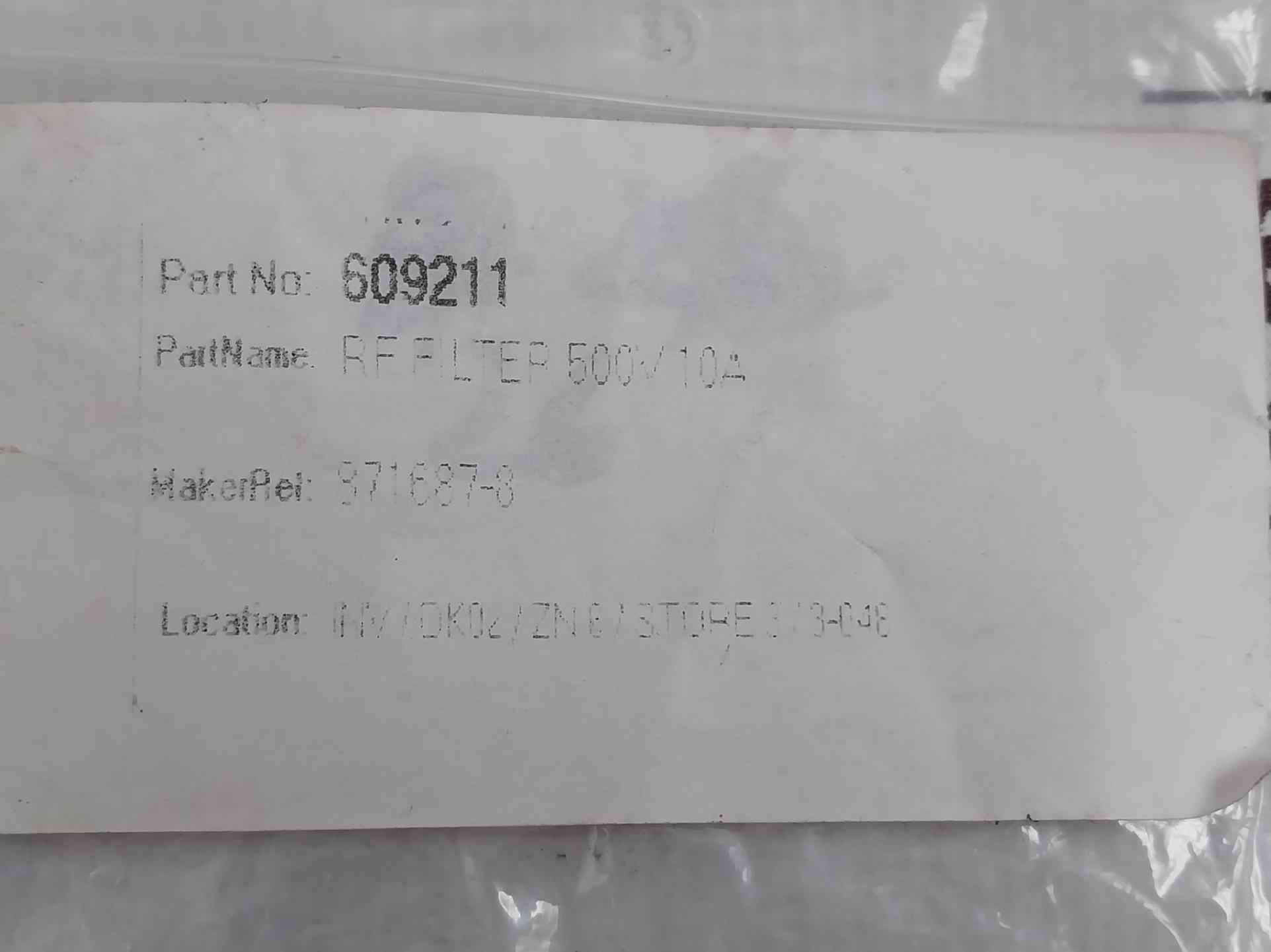 Lot Of 2X 609211 Emi Feedthrough Filter 500V 10A -871687-8