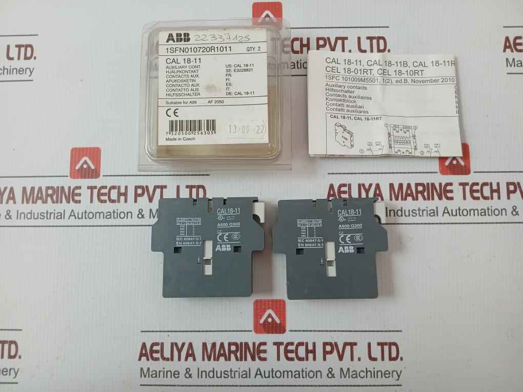 Lot Of 2X Abb Auxiliary Contact Block Cal18-11