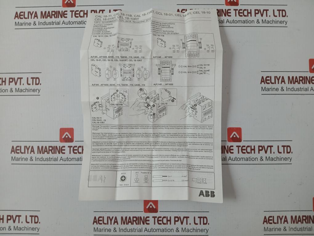 Lot Of 2X Abb Auxiliary Contact Block Cal18-11