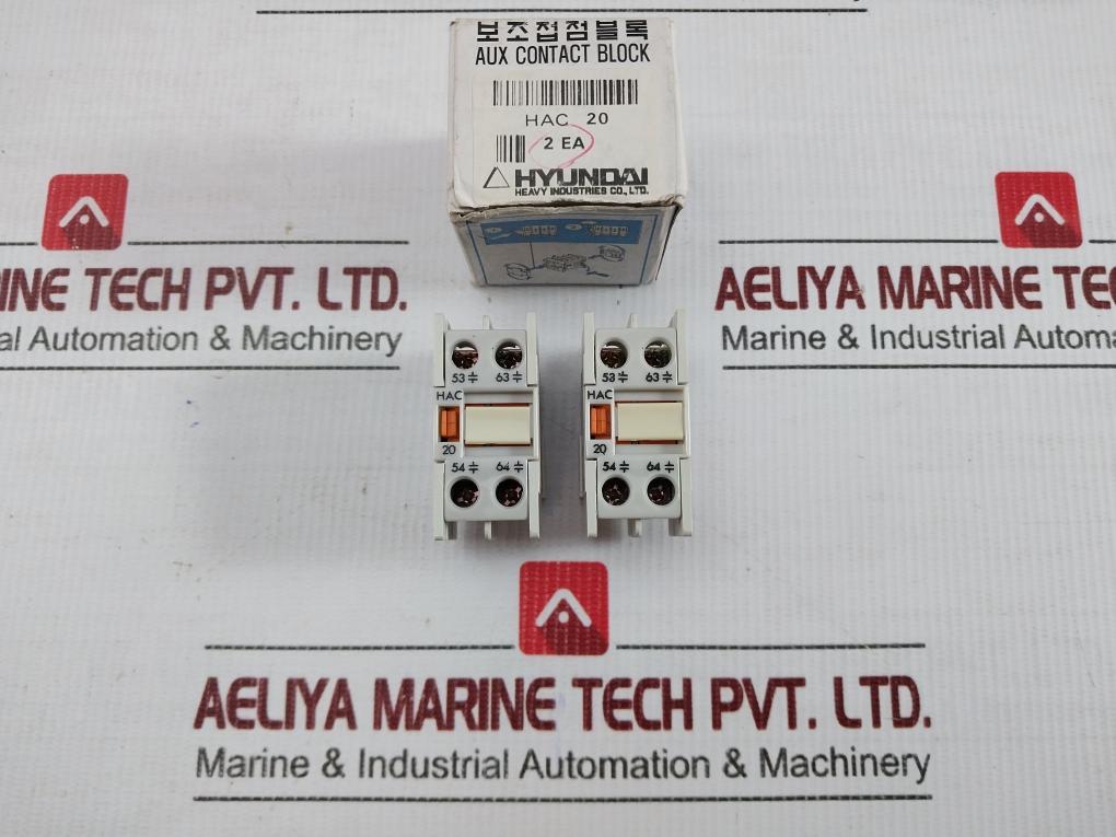 Lot Of 2X Auxiliary Contact Block Hac 20 Hyundai 660V/16A