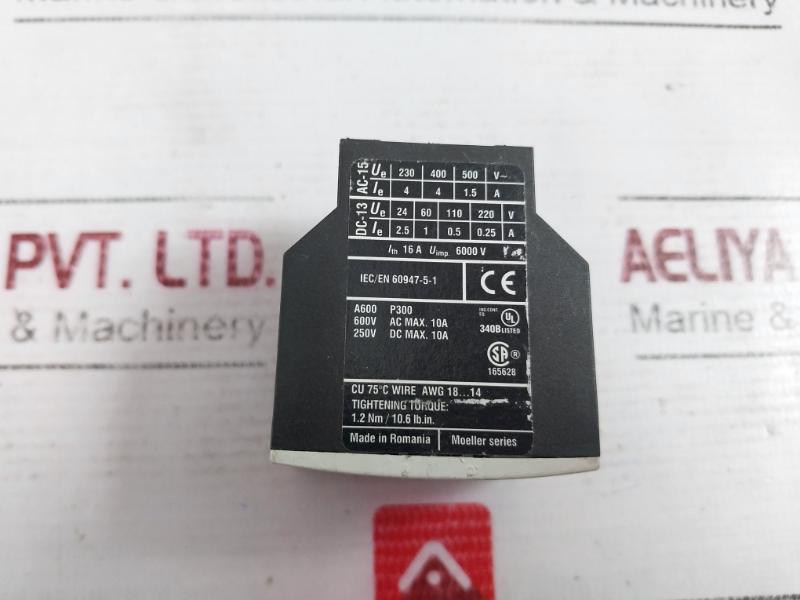 Lot of 2X EATON DIL M32-XHI11 Moeller Series Auxiliary Contact Module 6000V 16A