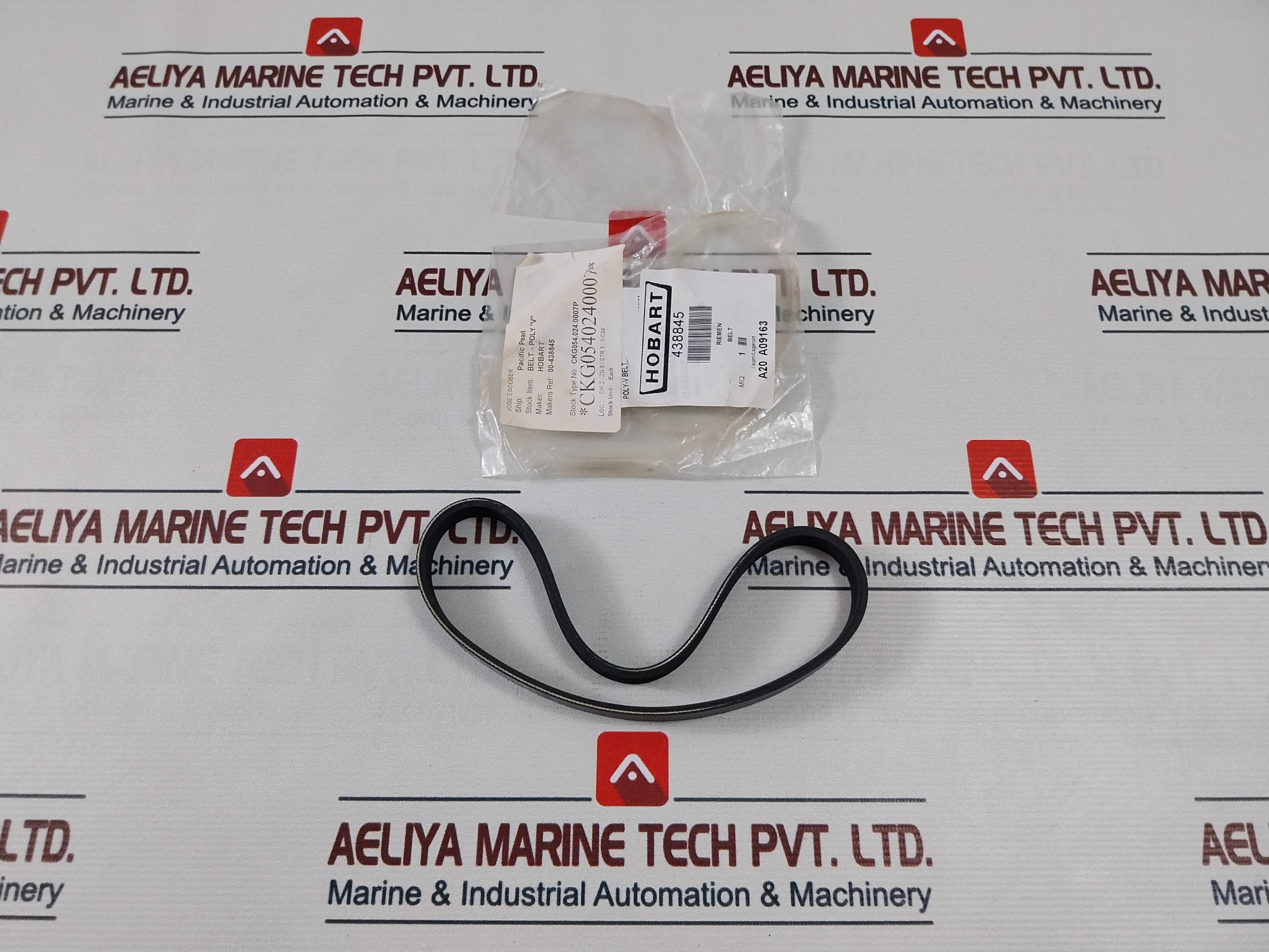 Lot of 2X HOBART 438845 Poly V Belt 609648
