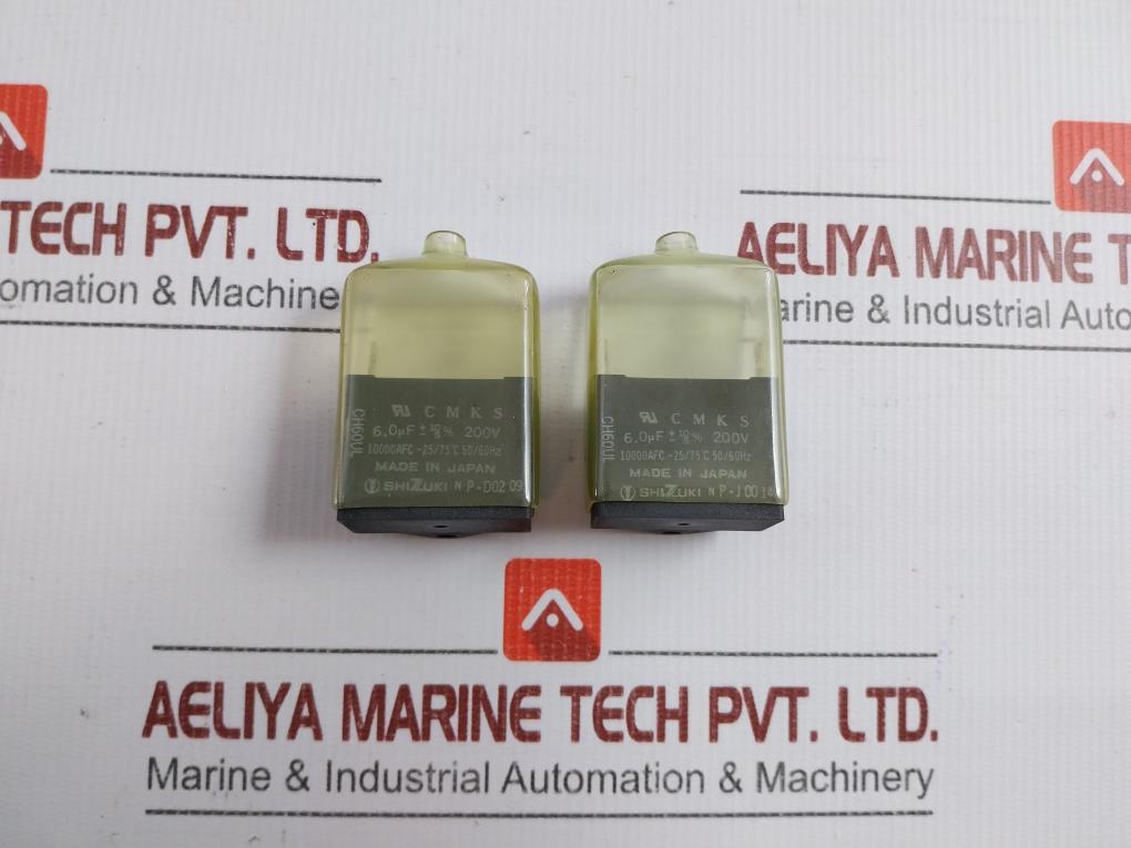 Lot Of 2X Motor Run Capacitor Ch60Ul Shizuki 200V 50/60Hz