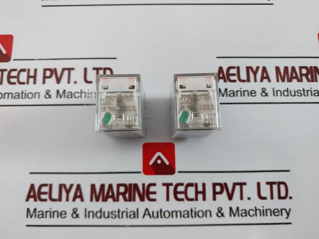 Lot of 2X OMRON MY2N-D2-GS Power Relay 24VDC 7A 30VDC 7A 250VAC